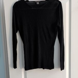 Banana Republic Black Ribbed Long Sleeve Top